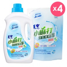 【毛寶】小蘇打草本抗菌洗衣液體皂2000g x1 + 1800g-補充包 x4 
