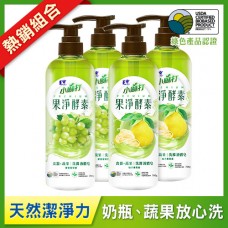 【毛寶】果淨酵素食器蔬果洗滌液體皂700g-柚子果茶 x2 + 麝香葡萄 x2